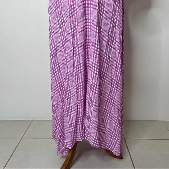 Faithfull The Brand Midi Dress Purple Check - Picture 4 of 10
